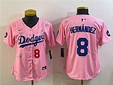 Women's Los Angeles Dodgers #8 Enrique Hernandez Pink 2025 Tokyo Series Limited Stitched Jersey,baseball caps,new era cap wholesale,wholesale hats